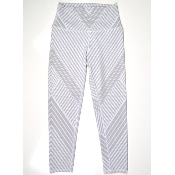 ALO Yoga Pants - alo Diagonal Stripe Santa Fe White Crop Legging XS